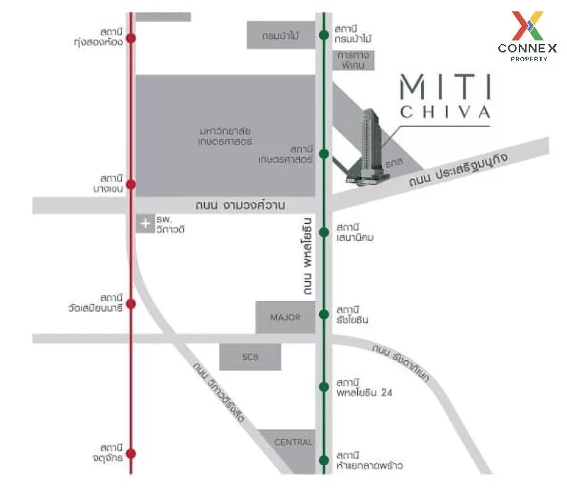 เช่า คอนโด วิวสวย Miti Chiva Kaset Station BTS-มหาวิทยาลัยเกษตรศาสตร์ ประเสริฐมนูกิจ เสนานิคม จตุจักร กรุงเทพ CX-03738