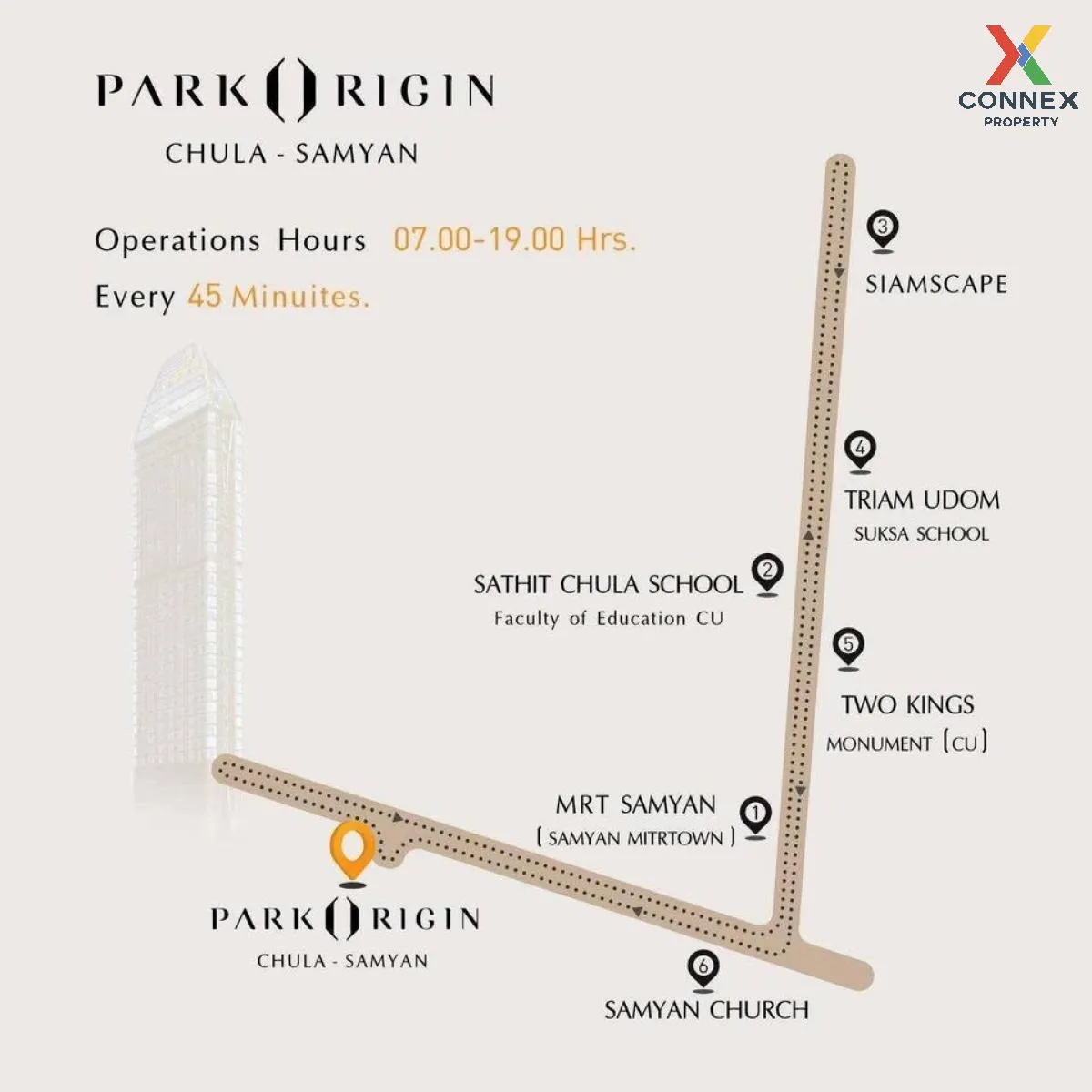 For Rent Condo , Park Origin Chula-Samyan , Duplex , nice view , 