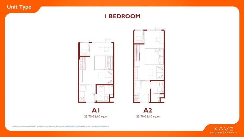 เคฟ เอมบริโอ รังสิต Kave Embryo Rangsit Unit plan A1 A2