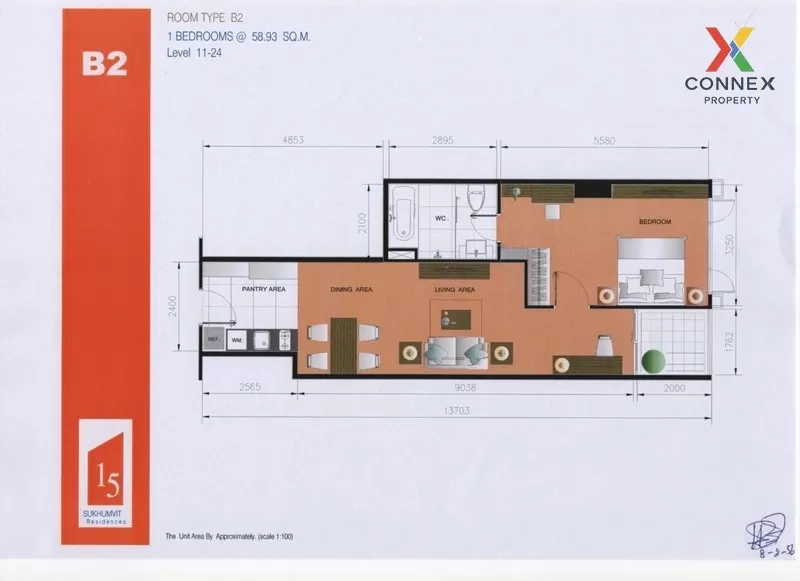 FOR SALE condo , 15 Sukhumvit Residence , Duplex , high floor , B 1