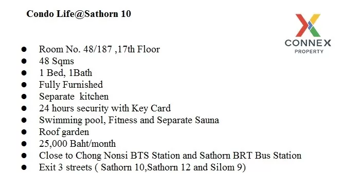 เช่า คอนโด ชั้นสูง Life @ Sathorn 10 BTS-ช่องนนทรี สีลม สีลม บางร 2