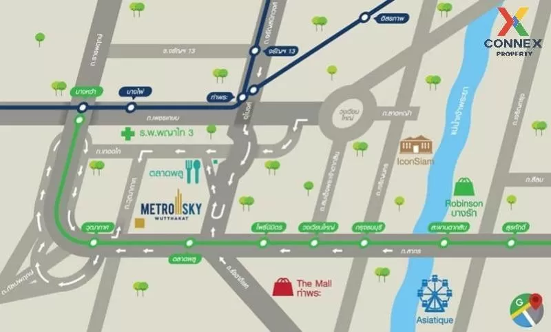 เช่า คอนโด  Metro Sky Wutthakat BTS-วุฒากาศ วุฒากาศ ตลาดพลู ธนบุร