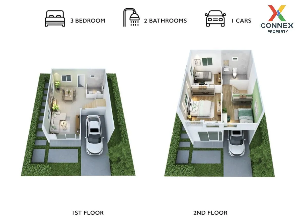 ขายทาวน์เฮ้าส์/ทาวน์โฮม  บ้านพฤกษา ลาดกระบัง-ฉลองกรุง ห้องมุม MRT 2