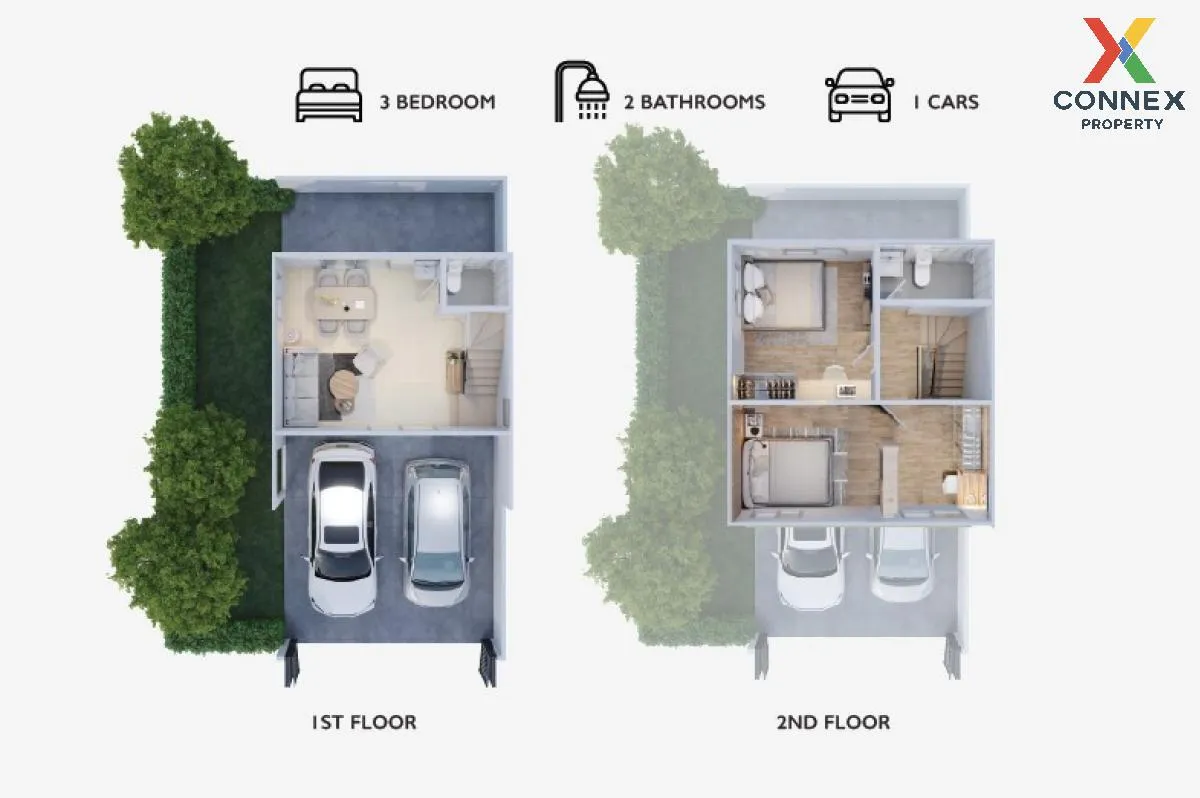 ขายทาวน์เฮ้าส์/ทาวน์โฮม  บ้านพฤกษา รังสิต - วงแหวน ลำผักกูด ธัญบุ 2