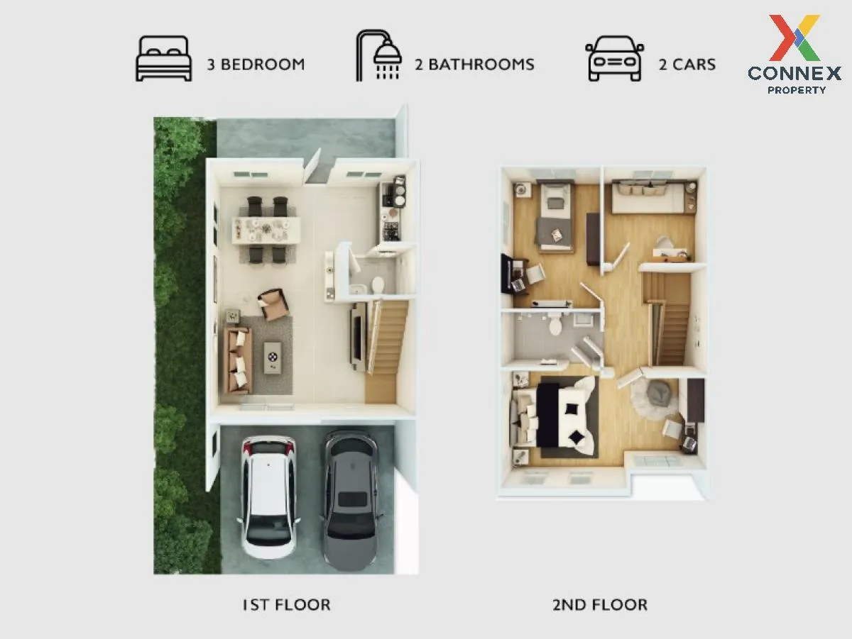 ขายทาวน์เฮ้าส์/ทาวน์โฮม  บ้านพฤกษา รังสิต - วงแหวน ลำผักกูด ธัญบุ 2