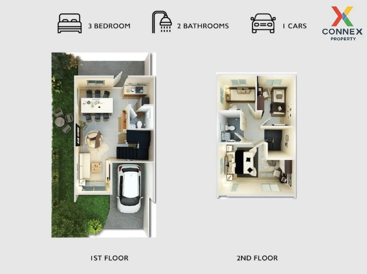 ขายทาวน์เฮ้าส์/ทาวน์โฮม  บ้านพฤกษา รังสิต - วงแหวน ลำผักกูด ธัญบุ 2