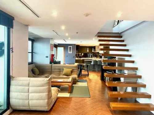 For Rent Condo , Sukhumvit Suite , Duplex , Penthouse , nice view , high floor , corner unit , BTS-Nana , Khlong Toei Nuea , Watthana , Bangkok , CX-128427