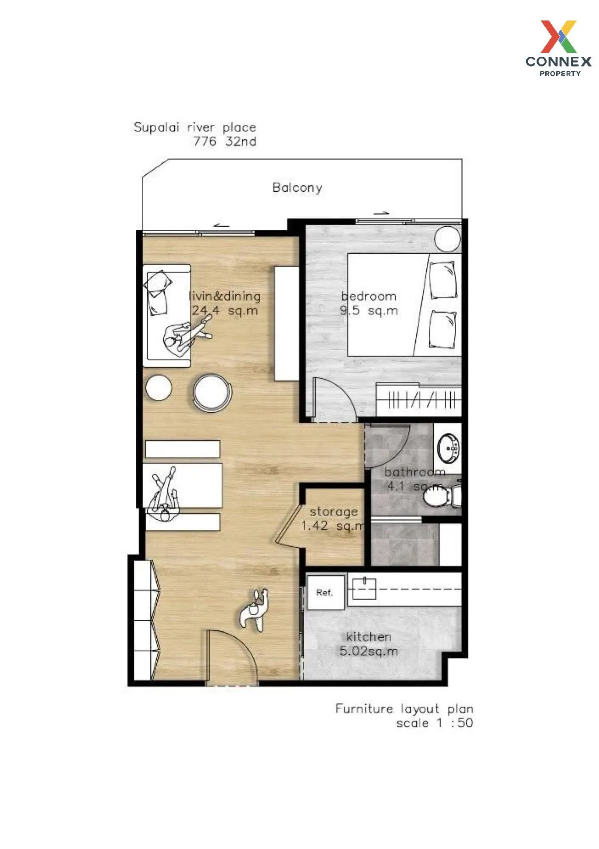 For Rent Condo , Supalai River Place , Bang Lamphu Lang , Khlong 