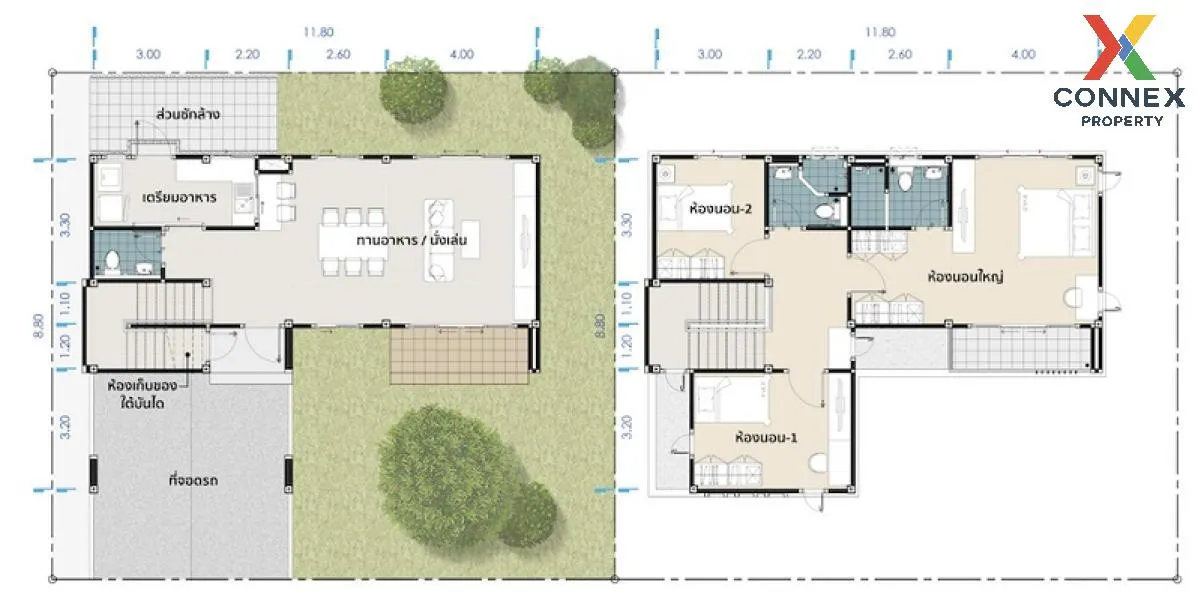 บ้านเดี่ยว นันธารา รังสิต–คลอง 8 พื้นที่ 51.6 ตร.ว. 3 นอน 3 น้ำ ส