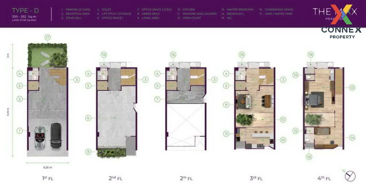 Office for sale, home office, 4.5 floors, corner building, The Mi