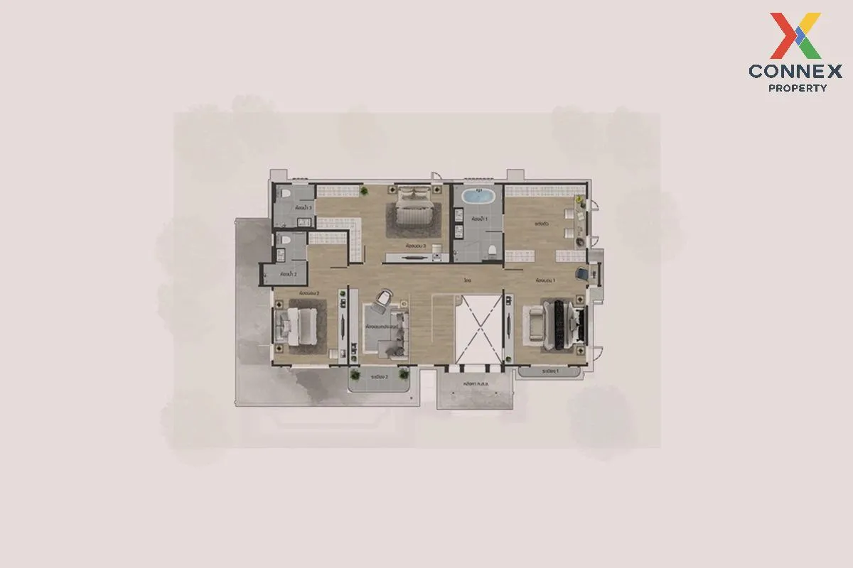 ขายบ้าน  ณริณสิริ กรุงเทพกรีฑา MRT-ลำสาลี (สายสีเหลือง) สะพานสูง  3