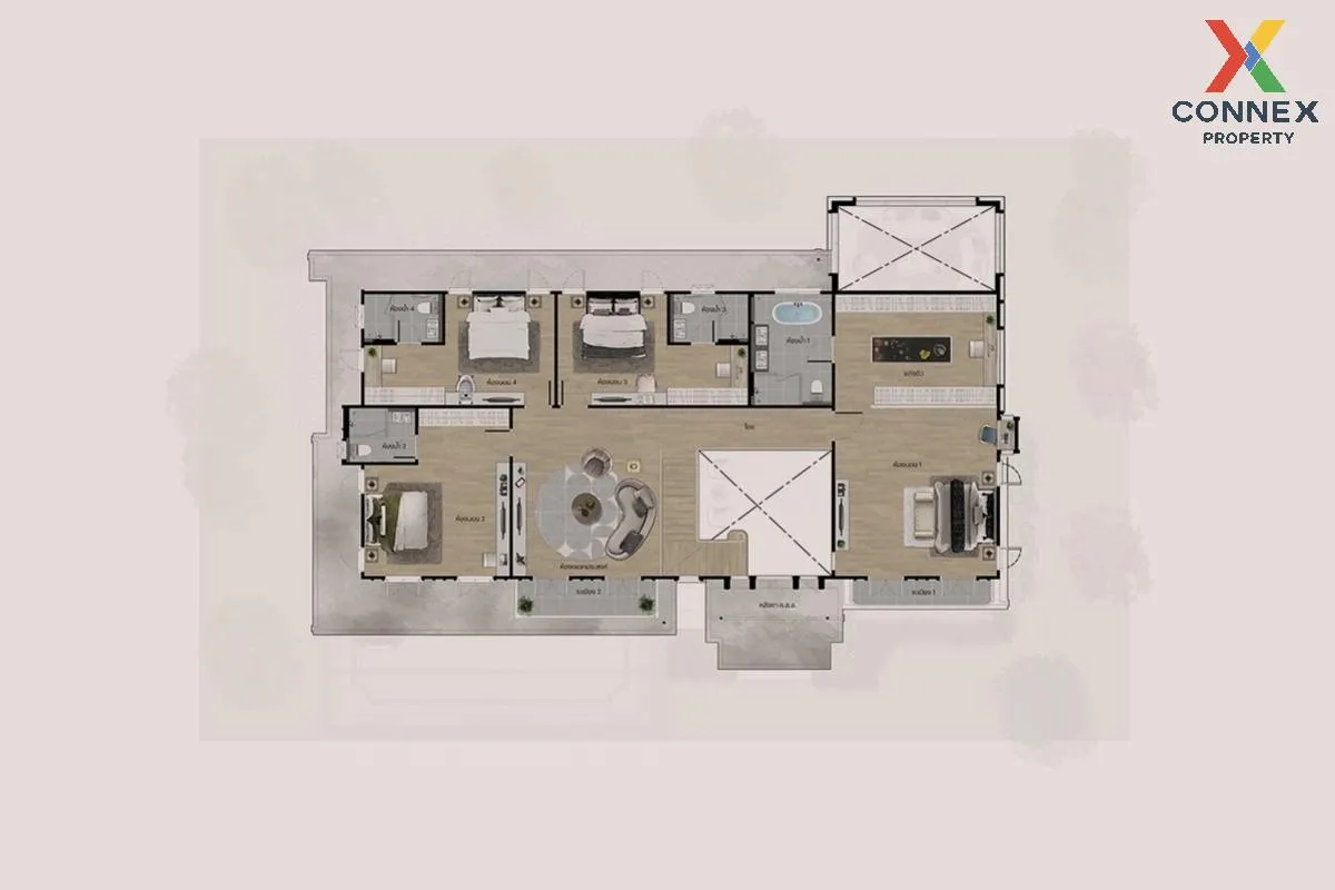 ขายบ้าน  ณริณสิริ กรุงเทพกรีฑา MRT-ลำสาลี (สายสีเหลือง) สะพานสูง  3