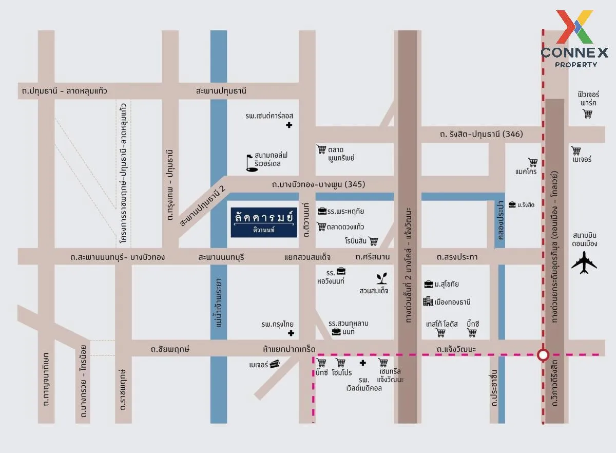 For Sale House , Laddarom Tiwanon , corner unit , wide frontage ,