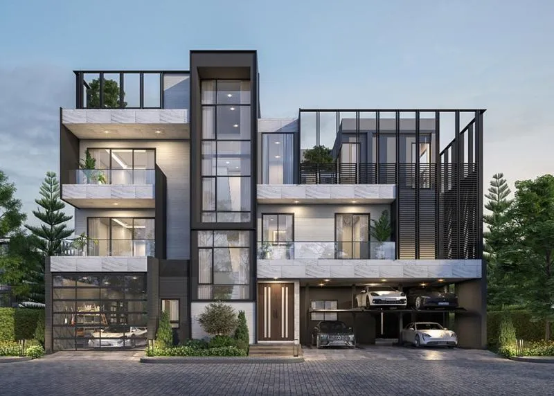 For Sale House , 95E1 , corner unit , wide frontage , Khlong Chan