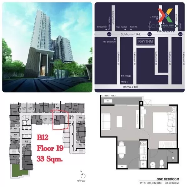 เช่า คอนโด ชั้นสูง Rhythm Sukhumvit 36-38 BTS-ทองหล่อ สุขุมวิท พร