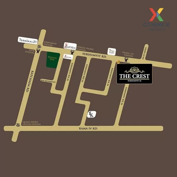 FOR RENT condo , The Crest Sukhumvit 34 , BTS-Thong Lo , Khlong T