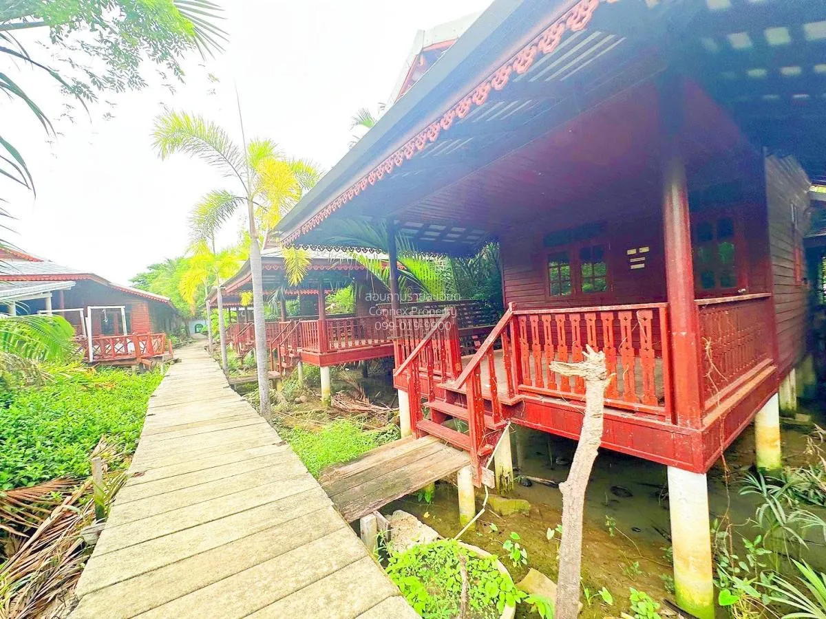 ขายรีสอร์ท ติดแม่น้ำแม่กลอง สมุทรสงคราม ใกล้วัดจุฬามณี วิวแม่น้ำ  2