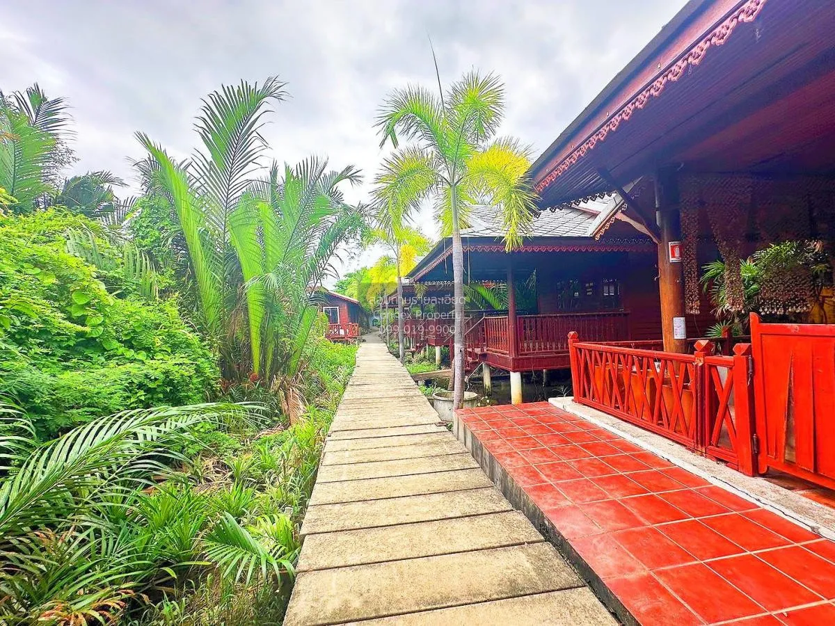 ขายรีสอร์ท ติดแม่น้ำแม่กลอง สมุทรสงคราม ใกล้วัดจุฬามณี วิวแม่น้ำ  3