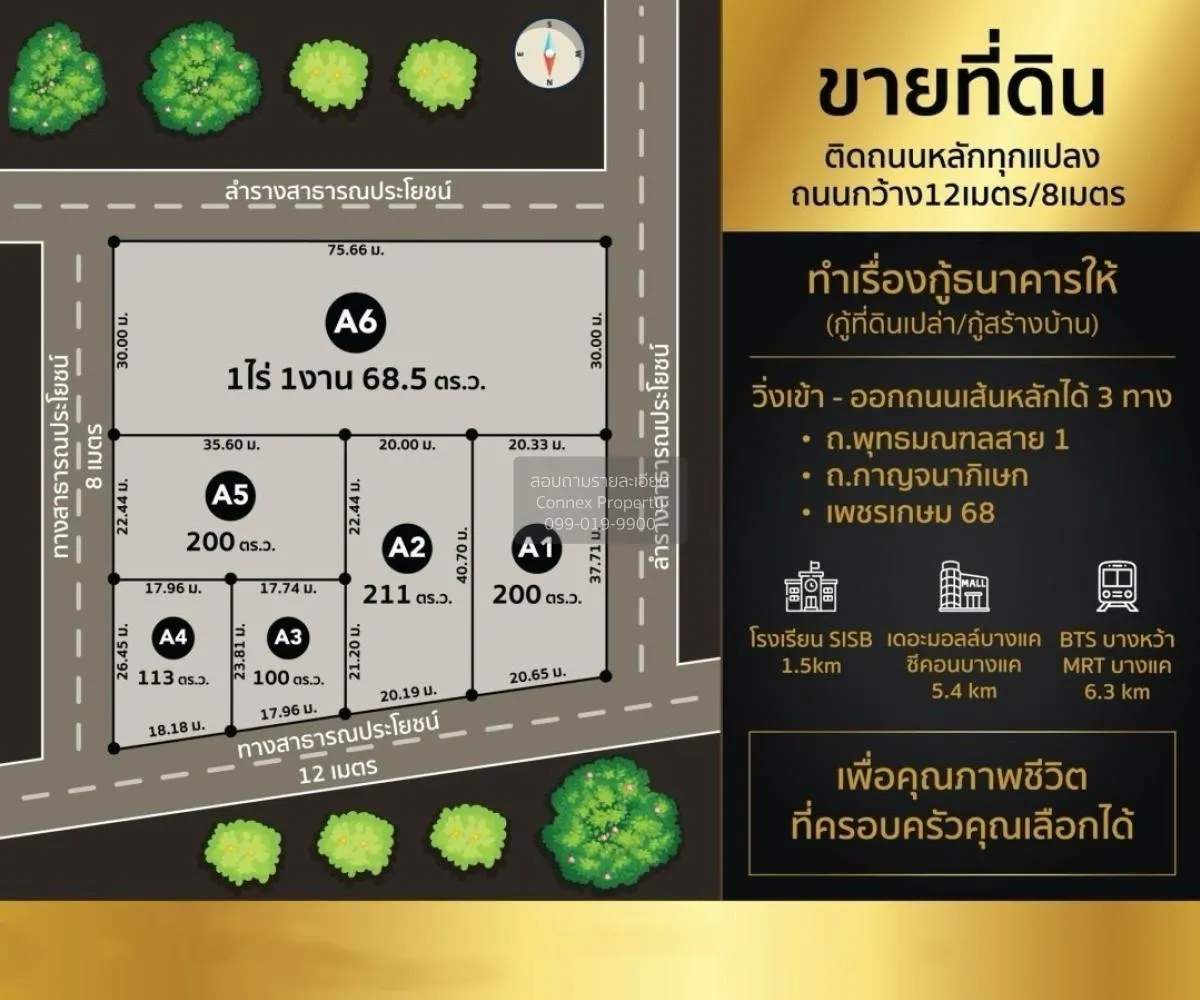 ขายขายที่ดินเปล่าพุทธมณฑลสาย 1 บางแคเหนือ เขต บางแค กรุงเทพ CX-11 1