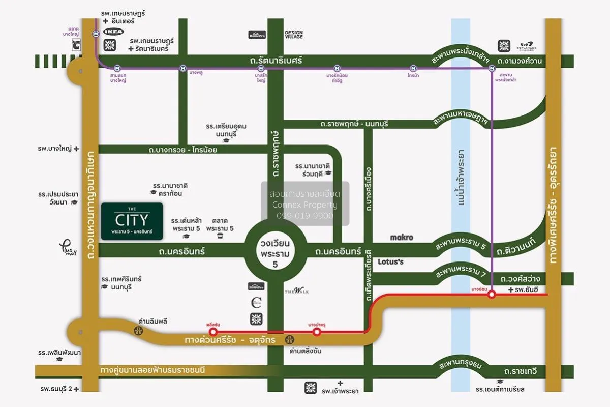 For Rent House , The City Rama 5 - Nakhon In , wide frontage , Ba