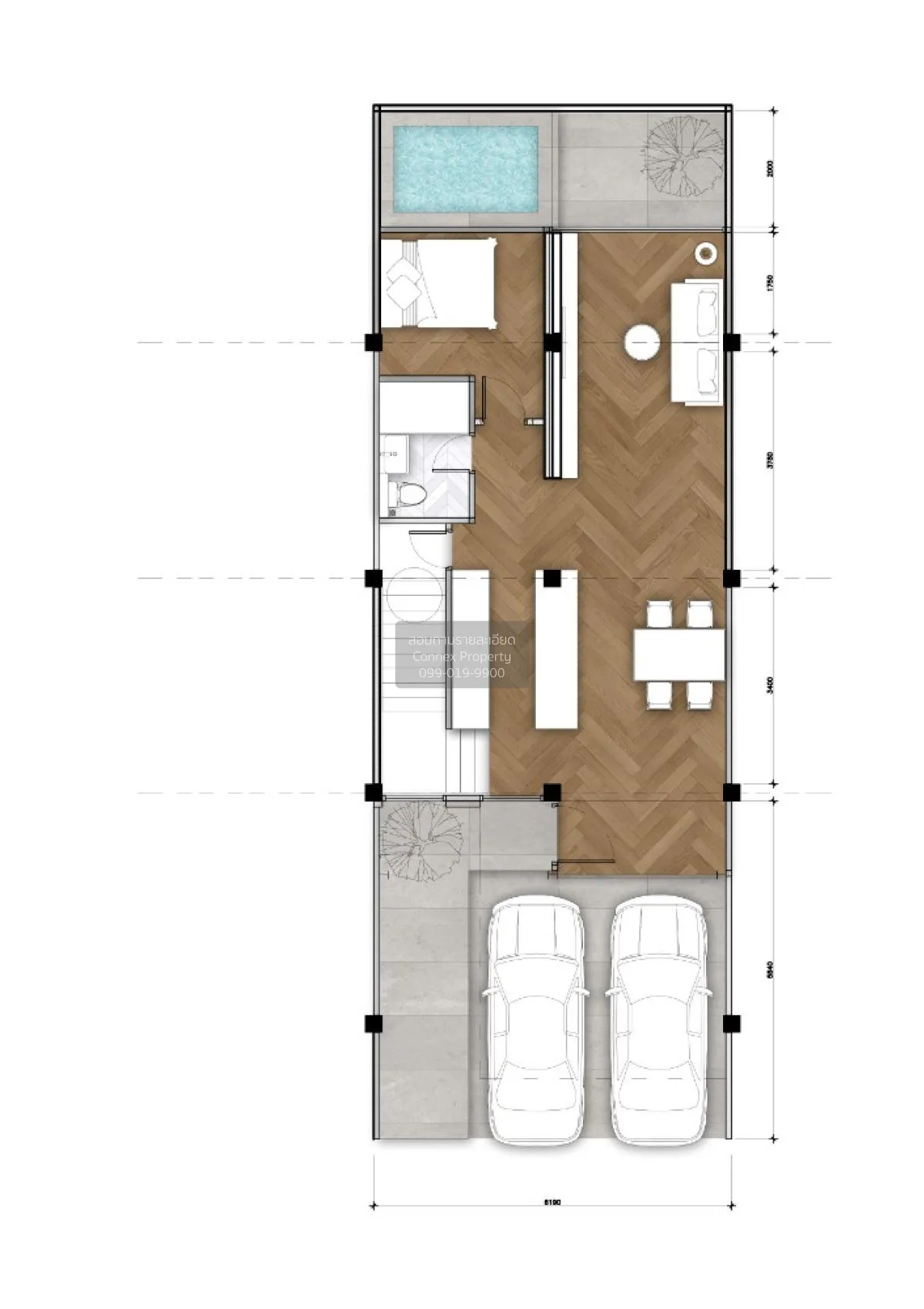 For Rent 3-storey townhouse, Rama 9 Soi 41, 28 sq m. , Suan Luang