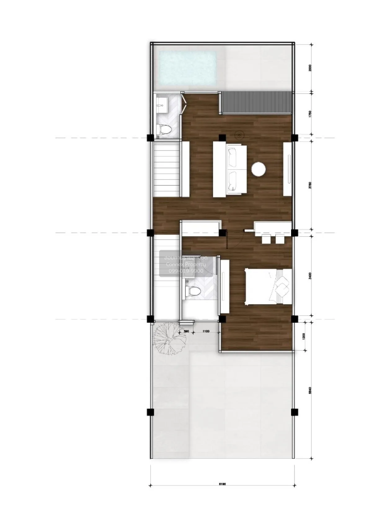 For Rent 3-storey townhouse, Rama 9 Soi 41, 28 sq m. , Suan Luang