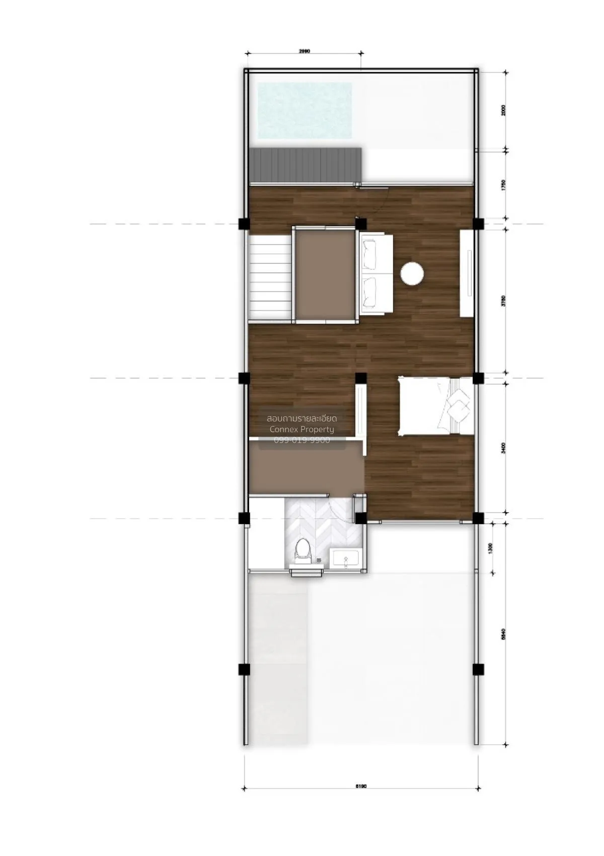 For Sale 3-storey townhouse, Rama 9 Soi 41, 28 sq m. , Suan Luang