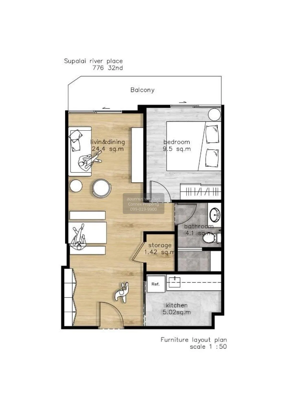 For Rent Condo , Supalai River Place , Bang Lamphu Lang , Khlong 