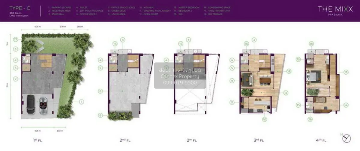 ขายสำนักงาน โฮมออฟฟิศ  4.5 ชั้น ตึกมุม The Mixx แพรกษา ใกล้ BTS แ
