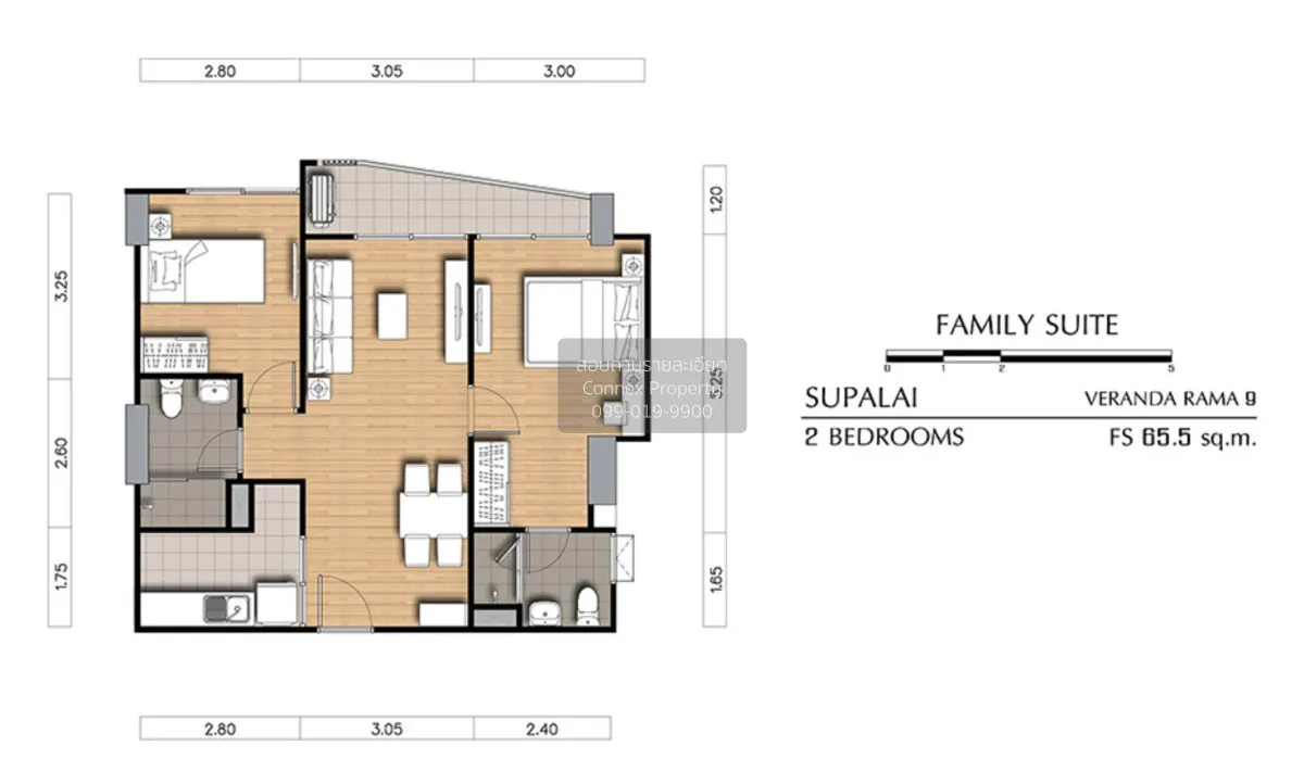 เช่าคอนโด  ศุภาลัย เวอเรนด้า พระราม 9 ห้องมุม MRT-พระราม 9 บางกะป