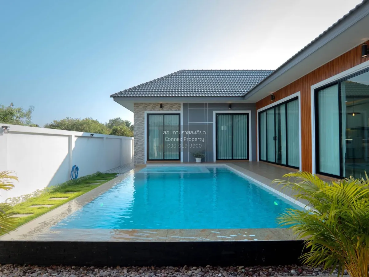 For Sale Single-story pool villa, 91 square wa, Bang Saray. , Ban